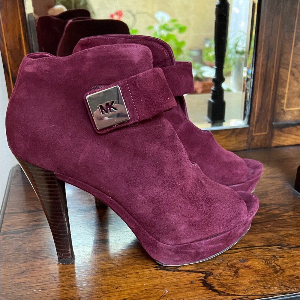 Michael Kors Plum Suede Heeled Boots